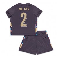 England Kyle Walker #2 Udebanesæt Børn EM 2024 Kortærmet (+ Korte bukser)